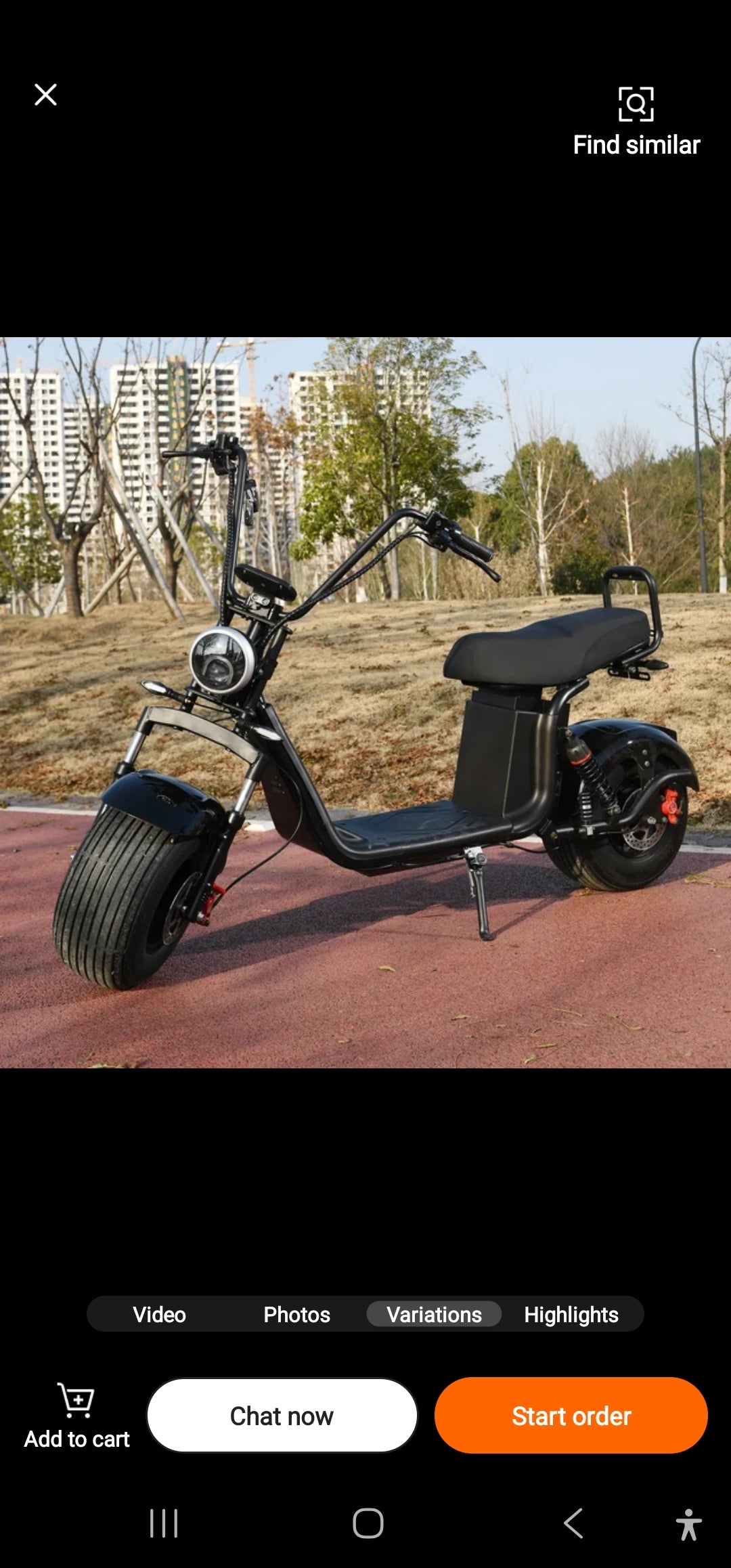 EHoodax CityCoco Adult Electric 2 Wheel Scooter 3000W Motor Max Speed 50KM/H Max Load 200KG 18 Inch Fat Tire Electric Scooter